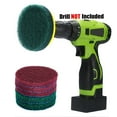 thumbnail image 2 of 4 Inch Drill Power Brush Tile Scrubber Scouring Pads Cleaning Kit, Heavy Duty Household Cleaning Tool (Drill NOT Included), 2 of 6