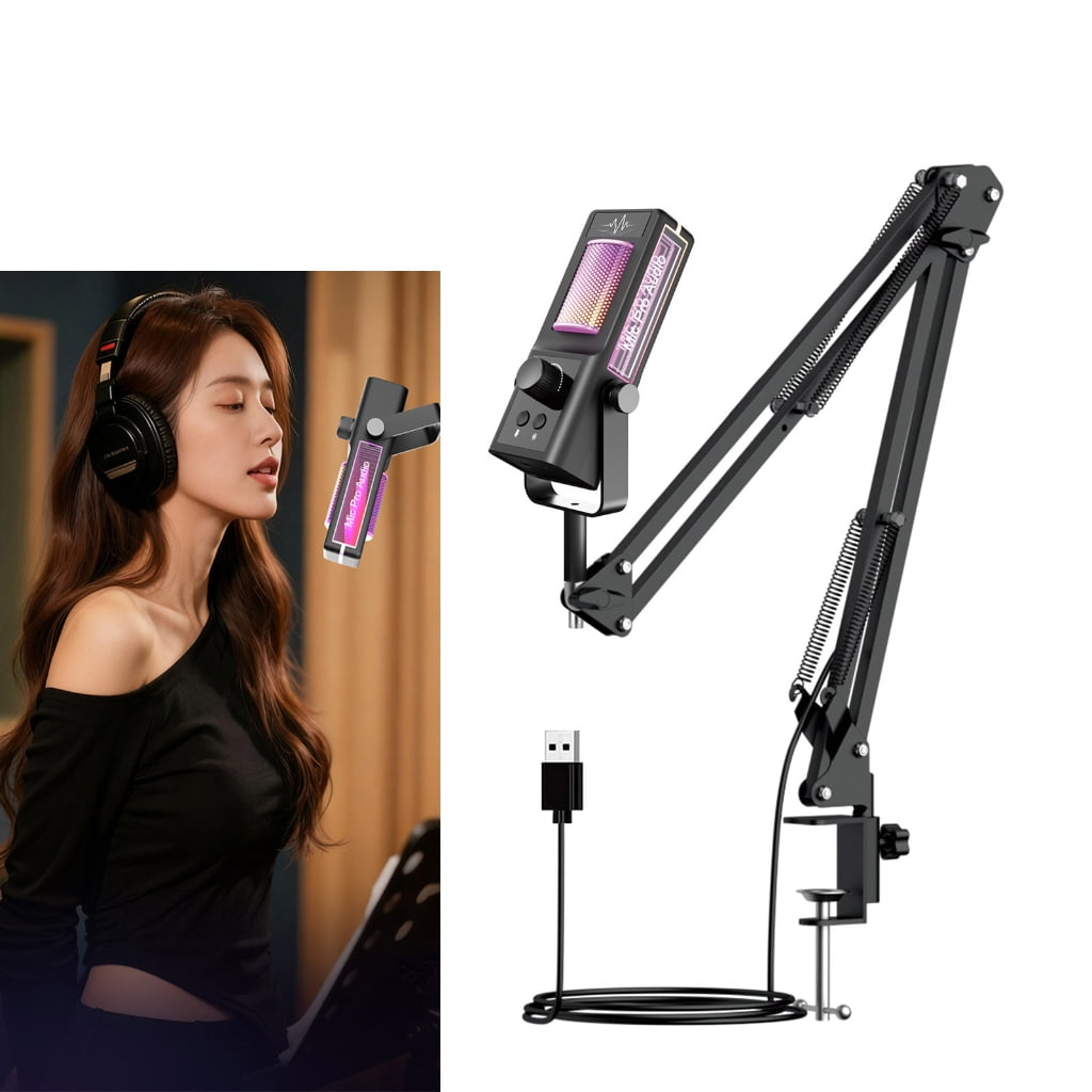 PatungKu Desktop Recording Microphone For Professional Gaming Live Streaming Adjustable