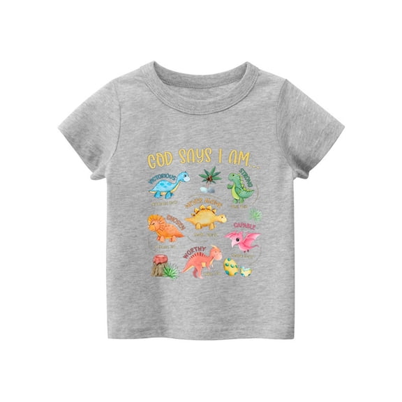 Miaoju Toddler Shirts Boys 4t Crew Neck Short-Sleeve T-Shirt Casual Preppy Shirt T-Shirts Toddler To Big Kid Sizes