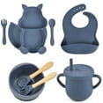 thumbnail image 1 of 8pcs Baby Feeding Set BPA-free Silicone Self-Feeding Baby Cutlery Set Infant Dinnerware Set, 1 of 10