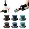thumbnail image 1 of Set de tapones de silicona para botellas de vino | 3 piezas con forma divertida de sombrero | Tapones reutilizables y herméticos | Compatible con botellas de vino, cerveza, licor y bebidas, 1 of 8