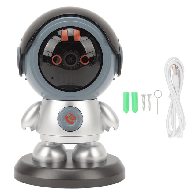 Cámara robot WiFi 1080P con detección de movimiento, comunicación bidireccional, ángulo giratorio, zoom digital 6X, tipo C, visión nocturna HD, cámara de seguridad para interiores.