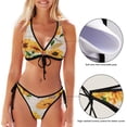 thumbnail image 3 of Dreamtimes Sexy O-Ring String Triangle Bikini Set for Women'sTwo Piece Swimsuit-Sunflower, Medium, 3 of 7