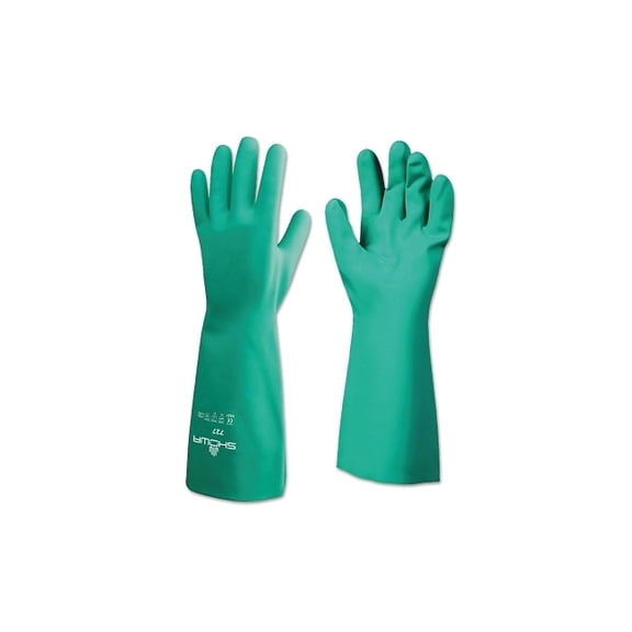 Showa® Nitrile Gloves, Unlined, X-Large, Gauntlet Cuff, Dozen (845-727-10)