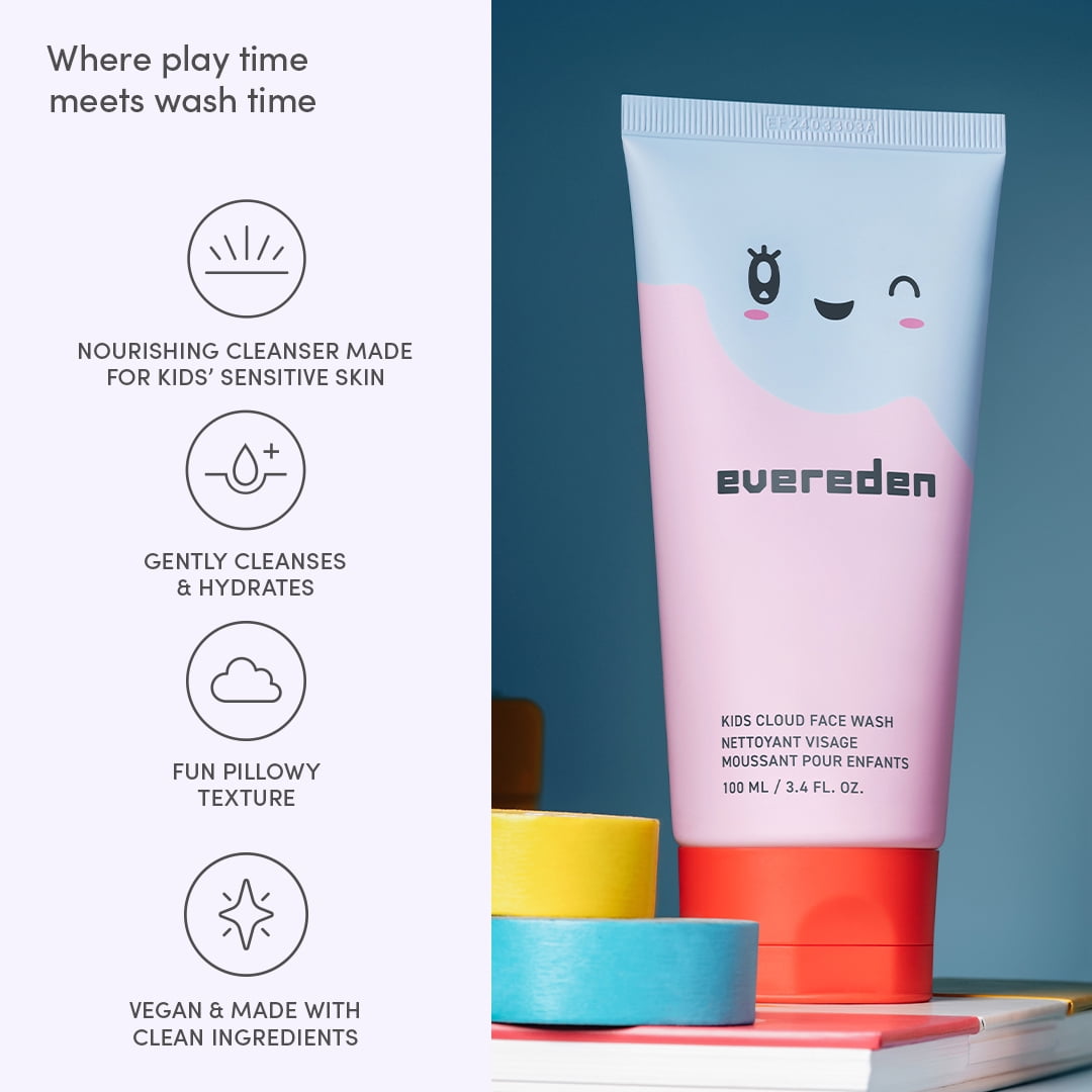 Kids Cloud Face Wash: Tropical Sorbet, 3.4 fl oz | Creamy & Fun Skin Care for Kids | Easy-to-Use Kids Face Wash | Non-toxic Kids Skin Care for Sensitive Skin