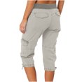 thumbnail image 4 of Olyvenn Women's Fashion Casual High Waist Cargo Pants A-Line Loose Wide Leg Pocket Quick Drying Pants Workout Loose Full Length Pants for Women Trendy 2023 White 10, 4 of 6