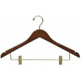 thumbnail image 4 of The Great American Hanger Company Walnut Finish Wooden Combo Hanger with Brass Hardware and Adjustable Clips (Case of 50), 4 of 4