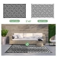 thumbnail image 2 of DEORAB Outdoor Rugs Waterproof Plastic Straw Mat 5'x8' Reversible for RV Patio Deck Beach Black & White, 2 of 10