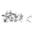 thumbnail image 2 of Uxcell 0.43''x0.67'' Upholstery Nails Tacks Round Head Thumb Push Pins Iron White 100Pcs, 2 of 5