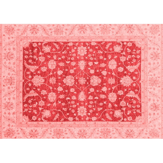 Ahgly Company Indoor Rectangle Abstract Red Modern Area Rugs, 5' x 8'