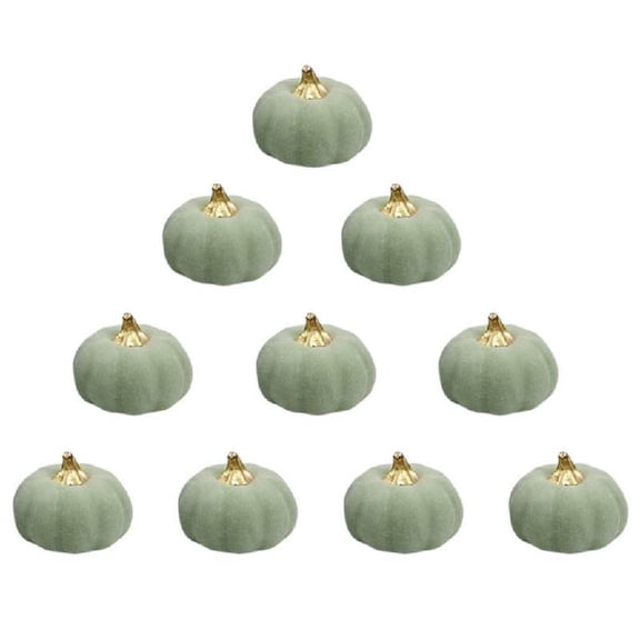 MOMOJIA Pack of 10 Artificial Pumpkins Green Foam Pumpkins Fall Decoration for Thanksgiving Wedding Basket Display