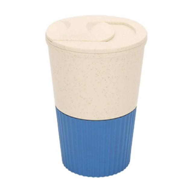 Plastic Cup With Lid And Straw For Coffee Water Breakfast Office Outdoor Use 4.92 in H Yellow Blue Red