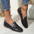 thumbnail image 2 of HomeDM Women's Loafer Closed Toe Slip On PU Leather Casual Office Work Flats Dress Shoes, Black Size 7.5, 2 of 9