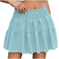 thumbnail image 2 of OSFVNOXV Mini Skirts for Women Summer Flowy Tiered A-Line Beach Boho Skirts Elastic Waist High Waisted Going Out Dating Night Skirts, 2 of 9