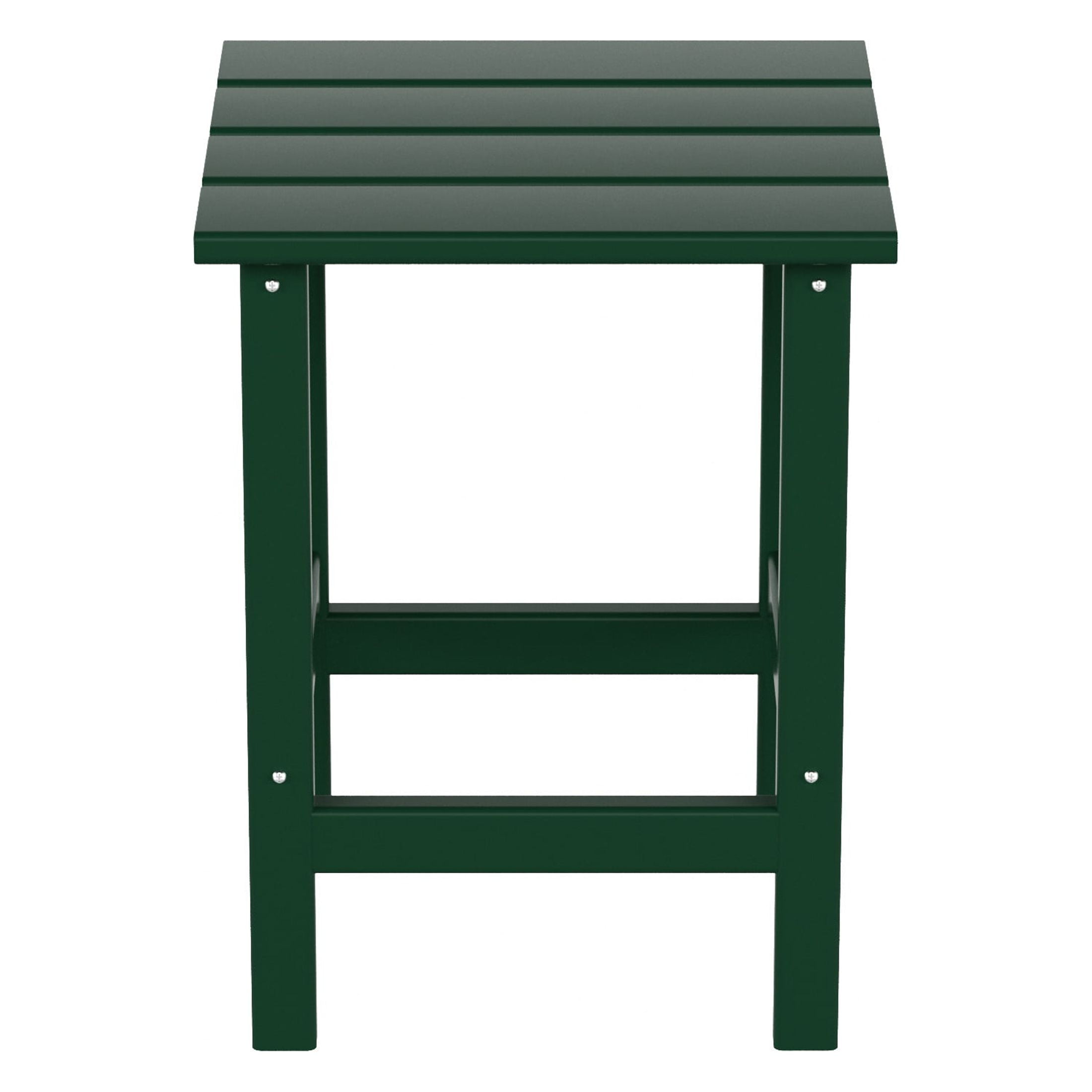 Garden Square Plastic Adirondack Outdoor Side Table, Dark Green