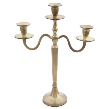 Home 15” brushed gold 3 Arms Candelabra