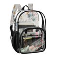 thumbnail image 2 of PVC Transparent Backpacks Clear Backpack for Travel and Outings Delicate Pastel Floral Pattern, 2 of 7