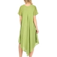 thumbnail image 2 of Sakkas Everyday Essentials Cap Sleeve Caftan Dress / Cover Up - Lime Green - One Size, 2 of 6