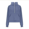 thumbnail image 4 of QATAINLAV Long Sleeve Shirts for Women Casual Half Zip Sweatshirts Loose Thumb Hole Cropped Tops 2025 Fall Winter Fleece Pullover Navy S Mother's Day Gifts, 4 of 6