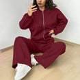 thumbnail image 5 of Fewfanhot Lounge Sets for Women Tracksuits Outfits Casual Long Sleeve Zip Up Crop Jogger Pants Matching Sets, 5 of 9