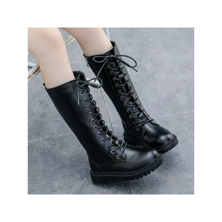 Children's knee high black boots shop