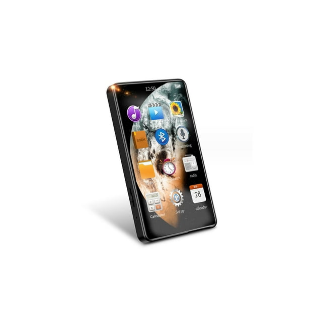 Reproductor MP3 de pantalla completa de 4 pulgadas de 16 GB con Bluetooth 5.0 - Negro