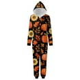 thumbnail image 2 of Halloween Family Pajamas Funny Pumpkins Zipper Hooded Jumpsuit Matching Family Pjs Sleepwear, 2 of 5