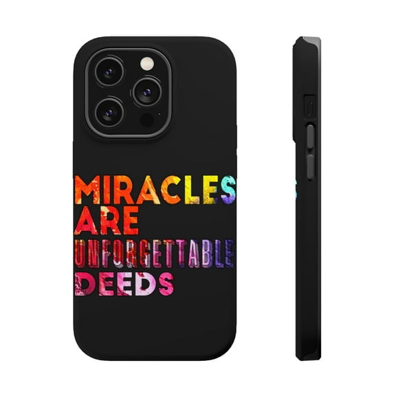 DistinctInk Tough Case for Apple iPhone 15 PRO (6.1" Screen), Compatible with MagSafe Charging - Miracle Unforgettable Deeds