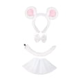 thumbnail image 3 of Conjunto de disfraz de ratón, disfraz de animal de dibujos animados para carnaval, festival, suministros y accesorios. Blanco, 3 of 8