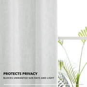 Deconovo 100% Blackout Curtains Thermal Insulated Drapes, Light Gray, 52W x 63L Inch, Noise Reducing Faux Linen Grommet Panels for Bedroom