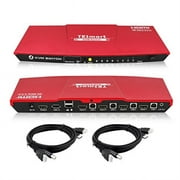 TESmart HDMI 4K Ultra HD 4x1 HDMI KVM Switch 3840x2160@60Hz 4:4:4 with 2 Pcs 5ft KVM Cables Supports USB 2.0 Device Control up to 4 Computers/Servers/DVR