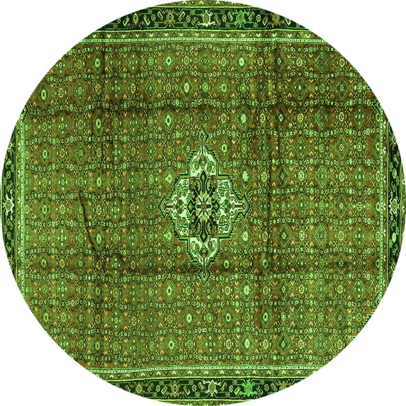 Ahgly Company Indoor Round Persian Green Traditional Area Rugs, 8' Round
