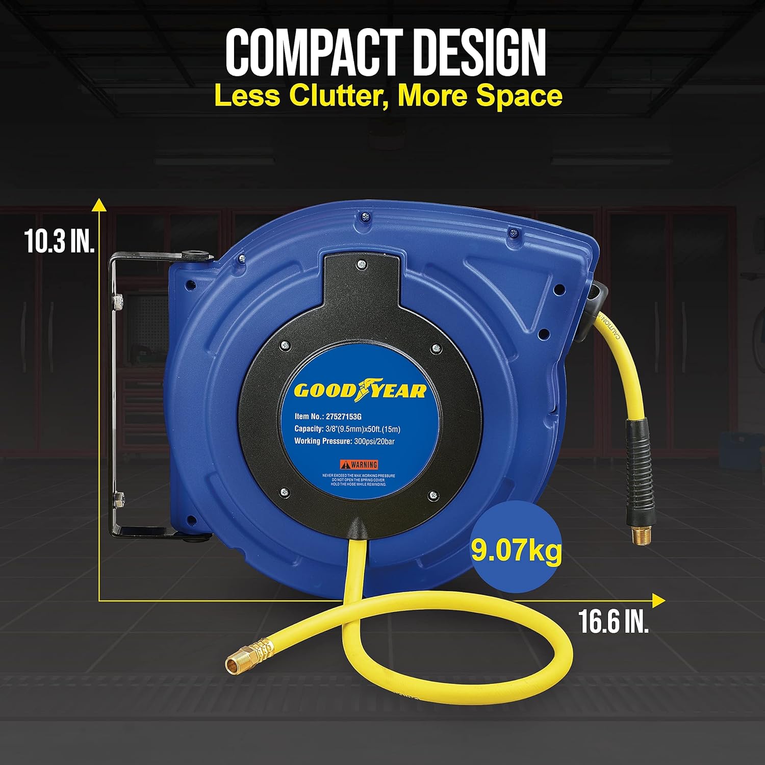 Goodyear TRI-GUR009 0.37 in. x 65 ft. Retractable Air-Hose Reel