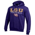 thumbnail image 2 of Men's Champion Purple LSU Tigers Football Stack Pullover Hoodie, 2 of 3