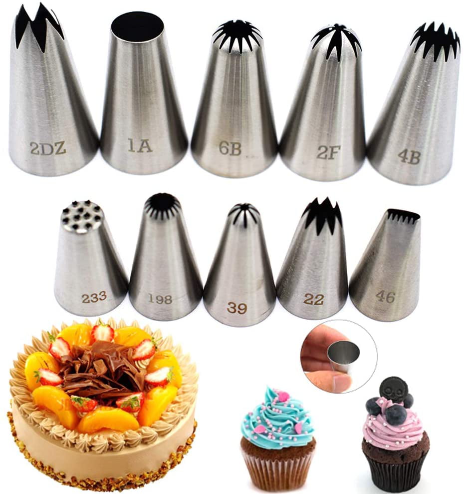 Cake Decorating Tools for Baker 5 Pack Stainless Steel Seamless Piping Icing Tips Large Piping Nozzle
