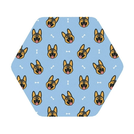 

Bingfone German Shepherd Puppy Personalized Coaster Set 4 For Drinks Coffee Table Bar Beer Wine Cup Coasters 4 Inch