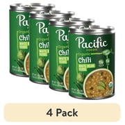 (4 pack) Pacific Foods Organic White Bean Verde Chili, Plant Based, 16.5 oz Can