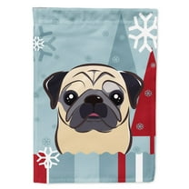 Caroline's Treasures BB1758CHF Winter Holiday Fawn Pug Flag Canvas House Size , Large, multicolor