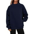 thumbnail image 3 of TIANZEN Solid Color Side Pocket Casual Pullover Sweater Soft Comfortable Long Sleeve Crewneck For Everyday Wear Fall Tunic Festive Sweatshirt, 3 of 5