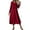Wine, variant on Wdfiry Fall Dress for Women Solid Color Cotton Linen Pullover V Neck Long Sleeve Dress Casual Loose Long Dresses