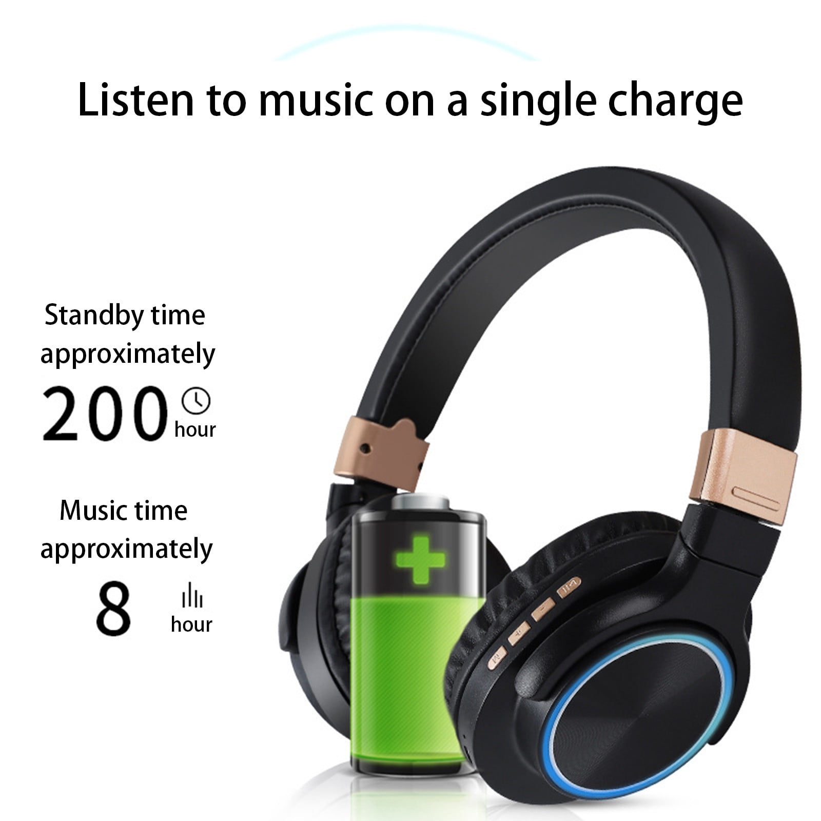 Matoen Active Noise Cancelling Headphones, Bluetooth Headphones, Wireless Over Ear Headphones Bluetooth 5.0 Microphone Deep Bass Headset, 40 Hours Playtime for Travel Work/Cell Phone - Black