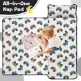thumbnail image 4 of Monster Cartoon Truck White Pattern Teens Toddler Nap Mat with Pillow, Sleeping Mat Bag for Preschool Daycare 51"x22", 4 of 6