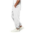 thumbnail image 5 of Wlynlyn Mens Cuffed Sweatpants Straight Leg Baggy Joggers Elastic Waist Drawstring Athletic Loose Sweat Pants with Pockets(X-Large,White), 5 of 6