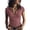 White, variant on Womens Summer Tops Short Sleeve V Neck Collared Shirts Slim Fit Zip Up Ribbed Knit T-Shirts Solid Blouses Red XL