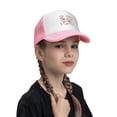 thumbnail image 4 of PAYOHTO Kids Pink Flamingo Green Palm Baseball Hat Back Adjustable Mesh Breathable Hats Pink Trucker Cap Outdoor Fishing Sun Caps for Boys or Girls ages 4-10, 4 of 9