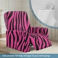 thumbnail image 2 of SCRAWLGOD Zebra Print Pink Black Recliner Chair Cover with Pockets, Stretch Reclining Sofa Covers, Washable Lazyboy Recliner Slipcovers, Soft Couch Protector for Pets, Dog, Cat, 2 of 7