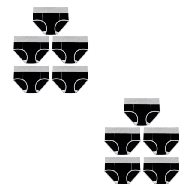 Minnieouse 5 piezas de ropa interior de mujer de cintura alta sin costuras Color sólido bragas de algodón simples calzoncillos calzoncillos de Negro L 2piezas