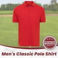 thumbnail image 2 of BAAZ Men's Solid Cotton Pique Polo, Red, Large, 2 of 5