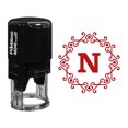 thumbnail image 1 of Printtoo Self Inking Octagon Celtic Swirl Frame Alphabet N Monogram Initial Office Stationary R-40 Rubber Stamp-Red, 1 of 3