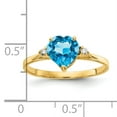 thumbnail image 2 of Primal Gold 14 Karat Yellow Gold 7mm Heart Blue Topaz and Diamond Ring, 2 of 4